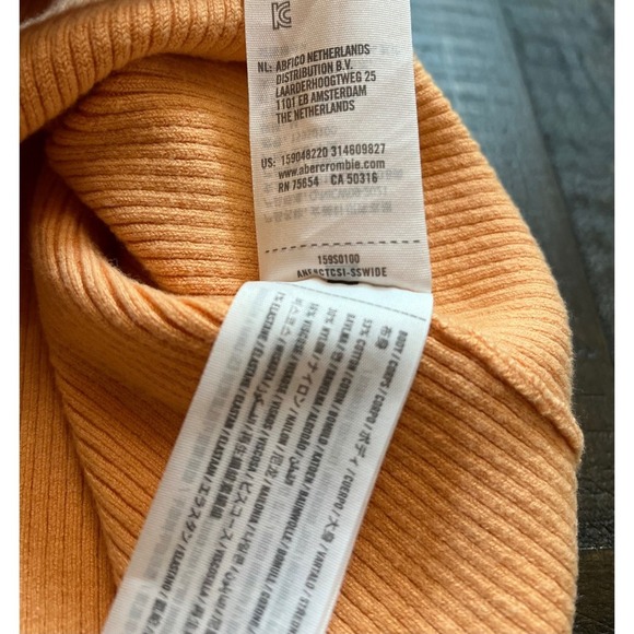 Abercrombie and Fitch Elevated Knit Cut Out Midi Dress, Orange, Size M - Picture 9 of 13
